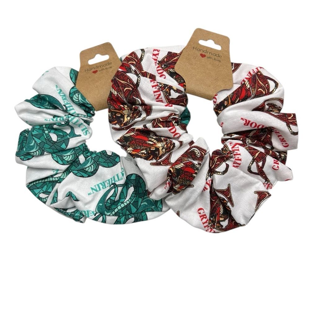 Scrunchies 2-Pack Handmade Harry Potter Slytherin & Gryffindor
